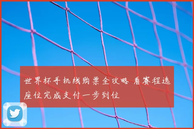 世界杯手机线购票全攻略 看赛程选座位完成支付一步到位